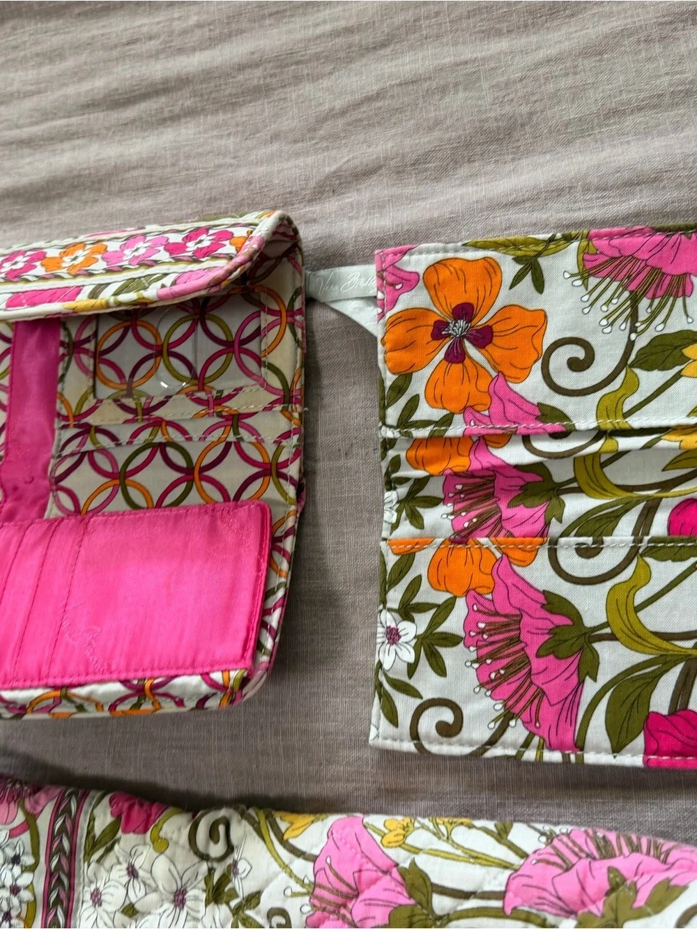 Vera Bradley 2011 Tea Garden Floral Quilted Tote Bag Matching Wallets Preppy
